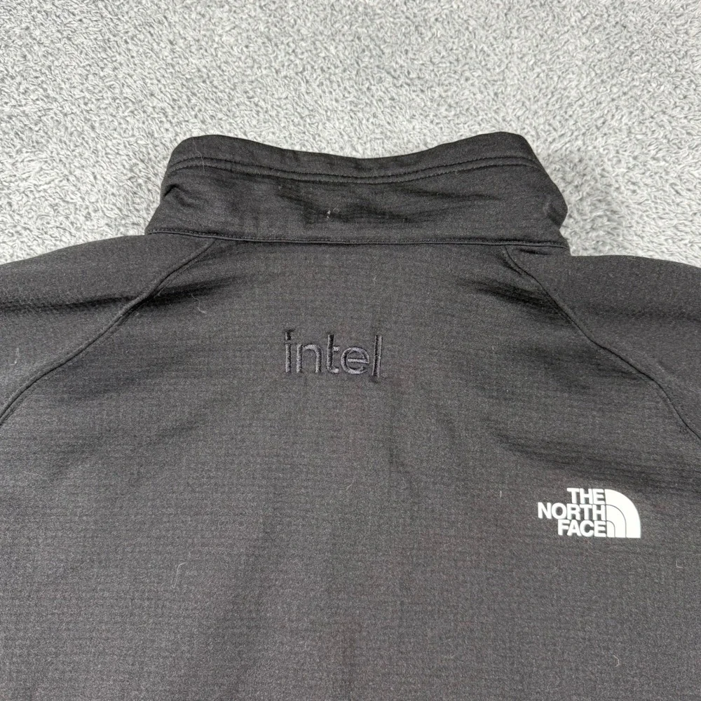 The North Face Mountain Peaks Fleece Jacket Mens XXL Black Intel Dell Full Zip